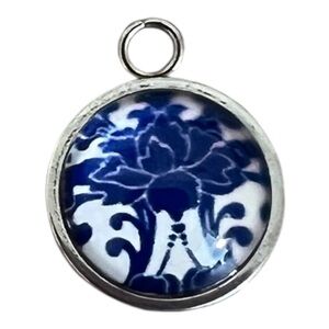 NEW Blue & White Floral Pendant Charm